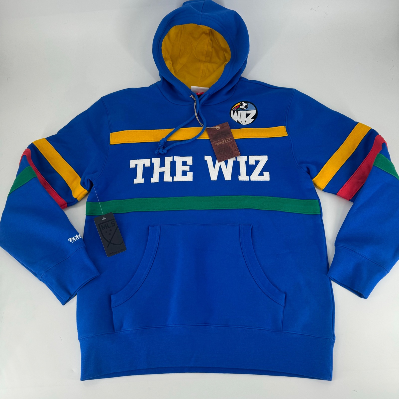 Mitchell & Ness Kansas City Wiz Mls Hooded Sweatshirt Blue Yellow Men's Large